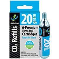 Genuine Innovations- 20 g- Innovations G2132- Cartuchos de CO2 para Bicicletas- de Rosca- Paquete de 6 Unidades- Cycling…
